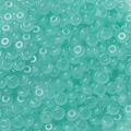 Flat round 3x6.5mm glass beads in mint green for DIY jewelry making and crafts - 50 Pieces/Pack (3x6.5mm/Hole 1.5mm) / Lake Green (Jade-Like)