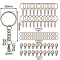 DIY bronze key ring set with lobster clasp and chain including 25mm ring and jump rings - Antique Bronze