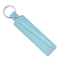 Porte-clés en cuir PU bleu clair avec surpiqûres et anneau en métal argenté - Bleu Tiffany
