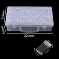 Detail view of 225x132x55mm transparent PP storage box with multi-grid compartments - 64 Grids Box