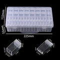 Detail of transparent PP storage box dimensions 225x132x55mm with individual compartments - 48 Grids Box