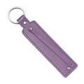 Porte-clés en simili cuir violet avec anneau argenté et texture de grain de litchi - Violet