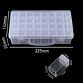 Detailed size measurement of 28-grid transparent plastic storage box for jewelry and DIY craft - 32 Grids Box