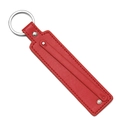 Porte-clés en cuir PU rouge avec anneau en métal argenté et rivets décoratifs - Rouge