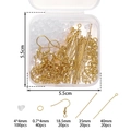 Kit de création bijoux DIY avec crochets d'oreilles 18K et tiges dans un coffret - Or 18 carats