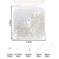 Détail du kit de boucles d'oreilles DIY avec crochets et tiges en boîte de rangement - Argent épais