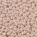 Flat round glass beads in beige for DIY jewelry making and craft bracelets - 50 Pieces/Pack (3x6.5mm/Hole 1.5mm) / Pink White (Baked Paint)