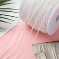 Catena di perle ABS iridescenti su rocchetto bianco per fai da te e composizioni - Stile Perla Sottile / 2,5 mm / 10 m / Bianco AB