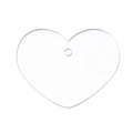 Clear heart-shaped acrylic blank with pre-drilled hole for DIY keychains and crafts - Heart