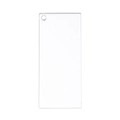 Macro detail of clear rectangular acrylic blank plate with pre-drilled hole for DIY crafts - Rectangle