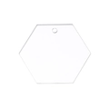 Macro shot of a transparent hexagonal acrylic blank for DIY keychains and luggage tags - Hexagon