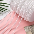Catena di perle finte in ABS bianco su bobina per gioielli DIY e decorazioni - Stile Pieno / 5 mm / 10 m / Bianco Puro