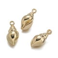 Polierte goldene Schneckenhaus-Anhänger mit Ösen für DIY-Schmuckherstellung und Basteln - Goldene Conch-Form (113)