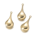 Macro shot of three gold-plated teardrop pendants for DIY jewelry making accessories - Gold Water Drop Shape (756)