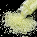 Close-up of light green iridescent glass gravel for DIY crafts and nail art decor - Green / 30ml Bottle