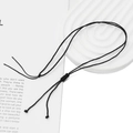 Verstelbaar zwart gevlochten halskettingkoord voor DIY-hangers en jade accessoires - Dunne Platte Knoop (Zwart) / Lengte ca. 44cm / Zwart