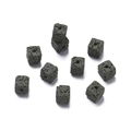Set of 10 cube grey-green lava stone beads with porous texture for DIY jewelry making - 5 Pieces/Pack Approx 5.5g / Lava Stone Army Green