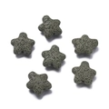 Olive green volcanic lava stone star beads for DIY handmade aromatherapy jewelry making - 1 Piece / Army Green