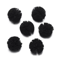 Lot de six pompons en maille noire élastique pour accessoires bijoux DIY et cheveux - 1.5cm (20 Pièces/Pack) / Noir