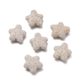 Star shaped lava stone beads in beige for essential oil diffuser jewelry making - 1 Piece / Off-white