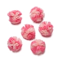 Detalle de flores de tul plisado rosa de 2,5 cm para joyas DIY y accesorios para el cabello - Estilo de Retazos Bicolor / Juego de 20 Piezas / Rosa Fucsia