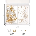 DIY jewelry kit with gold and silver fold-over crimp beads in a 2-grid storage box - Kit (Approx 21g) / 18K Gold and Silver Mix