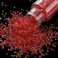 Macro shot of 30g red iridescent crushed glass filler for nail art and DIY crafts - Red / 30ml Bottle