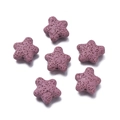 Rosa sternförmige Lavastein-Perlen für DIY-Aromatherapie-Schmuckherstellung - 1 Stück / Helllila