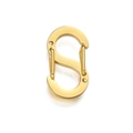 Golden S-shaped stainless steel jewelry clasp connector with spring dual opening - 4.5x6.5mm / Gold