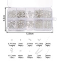 Detalle de caja de 10 compartimentos con kit de accesorios plateados para joyas DIY - Plateado