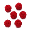 Lot de 6 boules de fleurs en tulle rouge pour bijoux DIY et accessoires de cheveux - Rouge