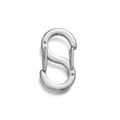 Polished silver stainless steel S-shaped connector clasp for DIY jewelry making - 4.5x6.5mm / Steel
