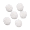 Lot de six pompons en tulle à mailles blanches pour accessoires cheveux et DIY - Blanc
