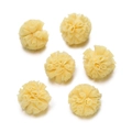 Lot de 6 boules de fleurs en gaze élastique jaune clair pour accessoires de cheveux DIY - Jaune