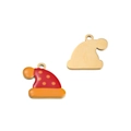 Christmas hat charms in stainless steel with red and orange enamel finish - Orange Red Hat