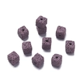 Deep purple cube volcanic stone beads with porous texture for DIY jewelry making - 5 Pieces/Pack Approx 5.5g / Volcanic Stone - Purple