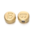 7mm gold-plated stainless steel letter B bead for DIY jewelry making and necklaces - Letter B / Gold