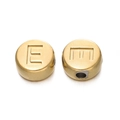 Perle ronde en acier inoxydable doré 7mm lettre E pour création de bijoux DIY - Lettre E / Or