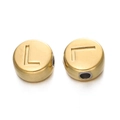 Perle ronde de 7mm en acier inoxydable doré avec lettre L gravée pour bijoux DIY - Lettre L / Or