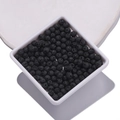Black volcanic lava rock beads with natural porous texture for DIY jewelry making - 4mm (10 Pieces/Pack) / Black