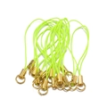 Neon green lanyard with gold metal fittings for DIY phone charms and doll accessories - Gold with Light Green