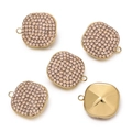 Square gold-plated pendant with champagne rhinestones for DIY jewelry making - Champagne / Small