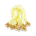 Bulk yellow braided phone cords with gold metal crimp ends and rings for DIY jewelry - Gold and Light Yellow