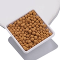 Spherical earth yellow volcanic stone beads with porous texture for jewelry making - Orange