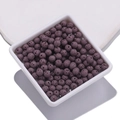 Deep purple lava stone round beads for DIY essential oil jewelry and aromatherapy - Purple