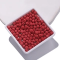 Red round lava stone beads with natural porous texture for DIY aromatherapy jewelry - Red