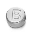 Perle ronde en acier inoxydable argenté de 7mm avec lettre B gravée pour bijoux - Lettre B / Acier