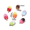 Colorful resin ice cream charms for DIY jewelry making, size 20mm by 12mm with top hole - 5 Pieces / Ice Cream