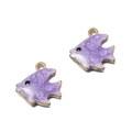 Pendentif poisson tropical en émail violet et acier inoxydable pour bijoux DIY - Poisson-clown Violet