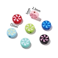 Flat acrylic beads with 12mm diameter showing vortex pattern and precise hole dimensions - 5 Pieces / Windmill